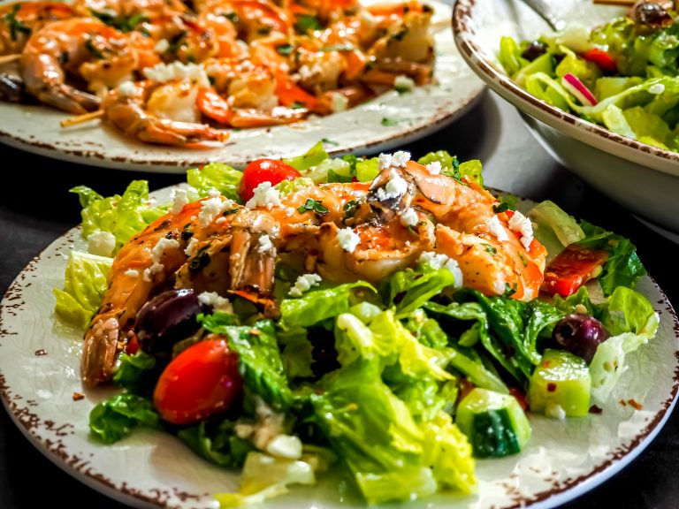 GRILLED SHRIMP SALAD WITH FETA VINAIGRETTE